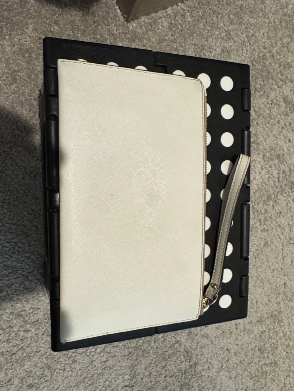 Michael Kors Black and White Saffiano Leather Wristlet